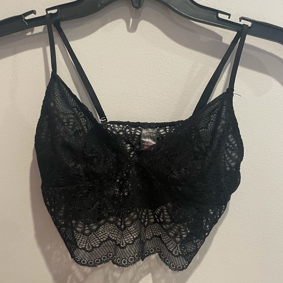 Tops - Black Net Bralette
